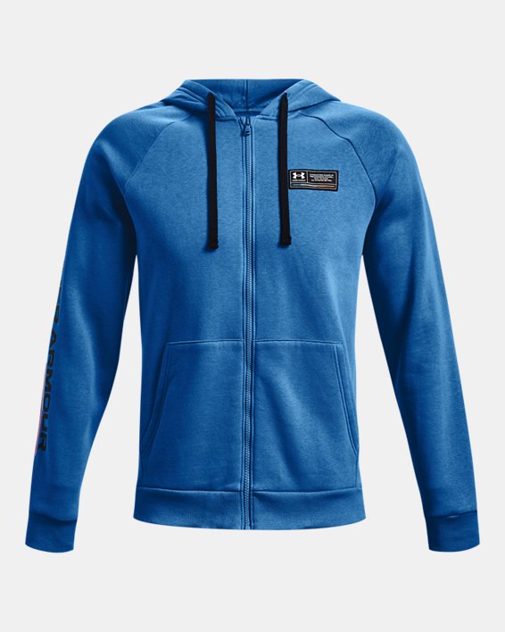 Men's UA Rival Fleece Chroma Full-Zip Hoodie, Blue, pdpMainDesktop image number 4